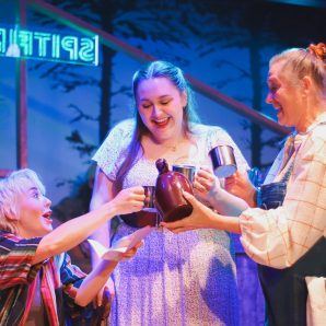 Mimi Franks as Percy, Mikayla Thomas-Turner as Shelby, and Mary Grant as Hannah.